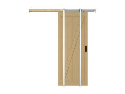 Porte coulissante avec système à galandage en bois et MDF - Naturel clair - H205 x L73 cm - BALERMA