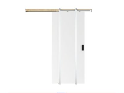 Porte coulissante avec système à galandage - H205 x L83 cm - MDF + PVC Blanc - VARIN II