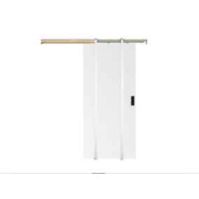 Porte coulissante avec système à galandage - H205 x L83 cm - MDF + PVC Blanc - VARIN II