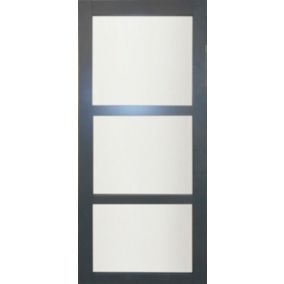 Porte Coulissante Blakeria Vitrée Ral7016 H204 X L73 + Système à Galandage (sans Kit Finition) Gd Menuiseries