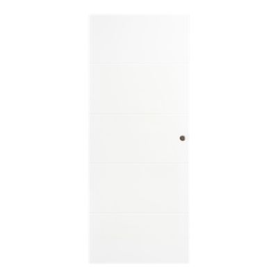 Porte coulissante blanc laqué brillant 93 x 204 cm, avec poignée, Fortia Lauria