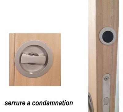 Porte Coulissante Blanc Pur Lacdor  H204 X L83 Cm,galandage, Kit Finition Gd Menuiseries