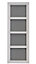 Porte coulissante blanche 4 carreaux vitrées H.204 x l.83 cm