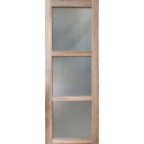 Porte Coulissante Bois Frake Vitrée H204 X L73 Gd Menuiseries