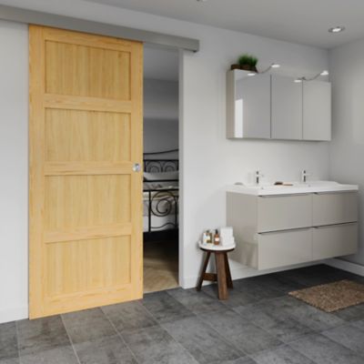 Porte coulissante Connemara pin H.204 x l.83 cm