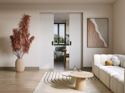 Porte coulissante double avec système à galandage 2 x H205 x L73 cm — free download