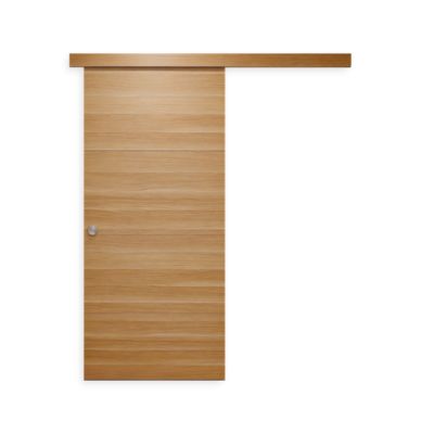 Porte coulissante effet chêne, âme alvéolaire, poignée incluse 63 x 204 cm, Fortia Inara