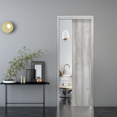 Porte coulissante Exmoor gris H.204 x l.83 cm