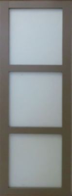 Porte Coulissante Gris Taupe Ral 7006 Vitrée H204 X L73 Cm, Rail Bandeau Blanc Gd Menuiseries