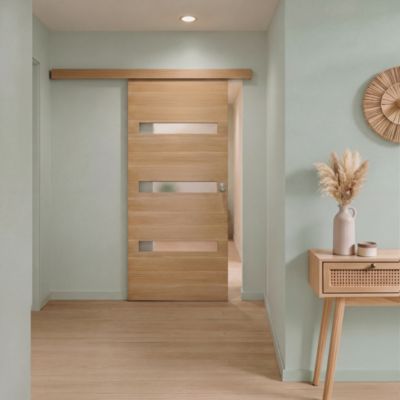 Porte coulissante Inara chêne avec vitrage H. 204 x l. 73 cm Fortia