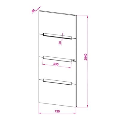Porte coulissante Inara chêne avec vitrage H. 204 x l. 73 cm Fortia
