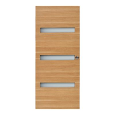 Porte coulissante Inara chêne avec vitrage H. 204 x l. 73 cm Fortia
