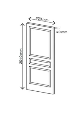 Porte coulissante Ordesa pin H.204 x l.83 cm