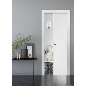 Porte coulissante Summa blanchi H.204 x l.83 cm