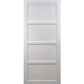 Porte Coulissante Tamera Blanc 4 Panneaux H204 X L73 + Serrure à Condamnation Gd Menuiseries