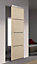 Porte coulissante Triaconta bois naturel inserts noirs mat H.204 x l.83 cm