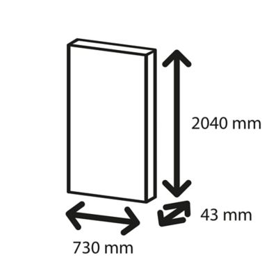 Porte coulissante Triaconta grise H.204 x l.73 cm