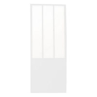 Porte coulissante vitrée esprit atelier blanc H.204 x l.73 cm