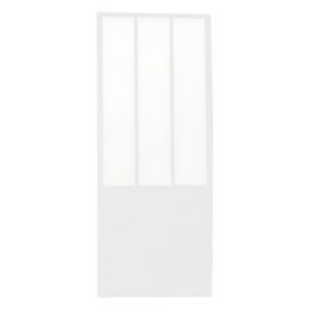 Porte coulissante vitrée esprit atelier blanc H.204 x l.73 cm