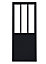 Porte coulissante vitrée esprit atelier noir H.204 x l.73 cm