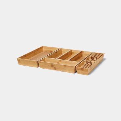 Porte couteaux GoodHome Nitaki bambou 40 x 9 cm, 5 compartiments