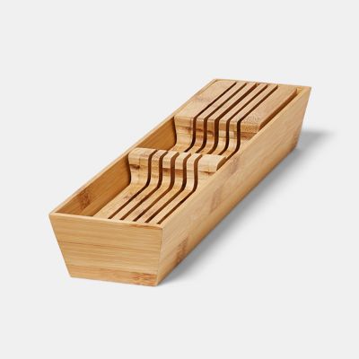 Porte couteaux GoodHome Nitaki bambou 40 x 9 cm, 5 compartiments