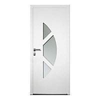 Porte d'entrée aluminium 4 ALU Nepta blanc 90 x h.215 cm poussant droit