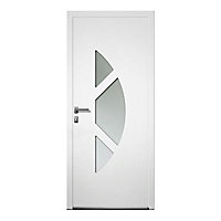 Porte d'entrée aluminium 4 ALU Nepta blanc 90 x h.215 cm poussant gauche