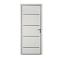 Porte d'entrée aluminium Adelina blanc 90 x h.215 cm poussant gauche