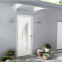 Porte d'entrée aluminium Adora blanc 80 x h.215 cm poussant droit
