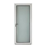 Porte d'entrée aluminium Adriana blanc 80 x h.215 cm poussant droit