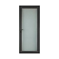 Porte d'entrée aluminium Adriana gris 90 x h.215 cm poussant gauche