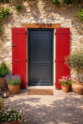 Porte D'entrée Bois Pleine Elina, H215 X L90 Cm Côte Tableau P.gauche Gd Menuiseries