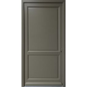 Porte D'Entrée Bois Pleine, Elixir, Vert Ral7002, H,215Xl,90 P,Gauche Cote Tableau