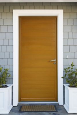 Porte D'entrée Bois Pleine Laura, H215 X L90 Cm Côte Tableau P. Gauche Gd Menuiseries