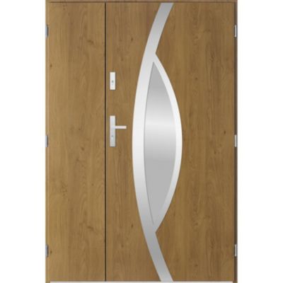 Porte d'entrée double PEGAS 130x200 cm winchester - Sans Poignée et serrure - Poussant: Droit