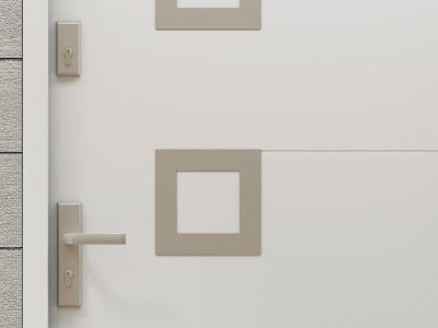 Porte d'entrée en acier pleine et inox H207 x L100 cm blanc - épaisseur ...