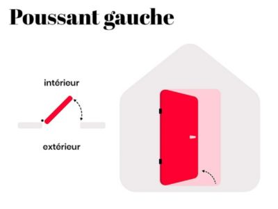 Porte d'entrée en acier pleine et inox H207 x L100 cm - verre fumé - anthracite et noir - épaisseur 55 mm - poussant gauche -