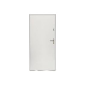 Porte d'entrée en acier pleine H207 x L100 cm blanc - poussant gauche - AGUEDA