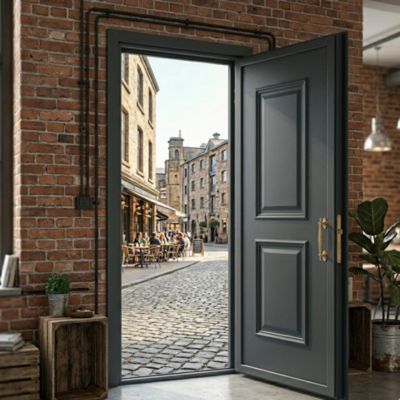 Porte d'entrée en aluminium CLASSIC DESIGN 2901  RAL 7016