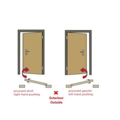Porte d'entrée en aluminium PASSIVE ALU F2 90 cm anthracite - Poussant: Gauche