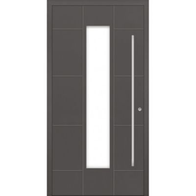 Porte d'entrée en aluminium PASSIVE ALU G3 90 cm anthracite - Poussant: Droit