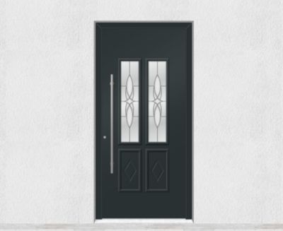Porte d'entrée en aluminium TRADITIONAL DESIGN 5022-1110-9 RAL 7016 Ep.55mm