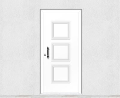 Porte d'entrée en aluminium TRADITIONAL DESIGN 5100-1140-8 RAL 9016 Ep.55mm