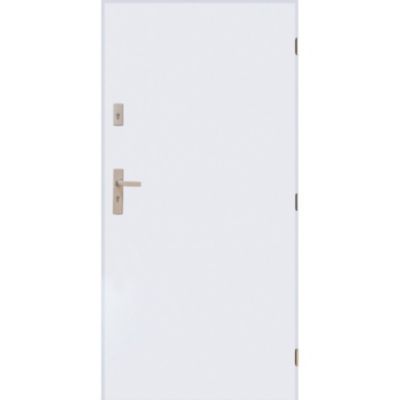 Porte d'entrée MARS 90 cm en acier inoxydable en 4 couleurs - Couleur: Blanc - Sans Poignée et serrure - Poussant: Gauche