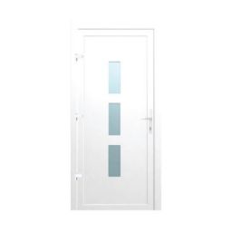 Porte d'entrée pvc Geom Aksial blanc 80 x h.215 cm poussant droit