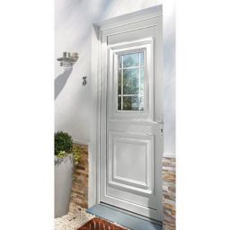 Porte d'entrée pvc Geom Conveks blanc 90 x h.215 cm poussant gauche
