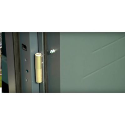 Porte d'entrée SATURNE 80 cm en acier inoxydable en 3 couleurs - Couleur: Chêne doré - Avec Poignée et serrure - Poussant: Droit