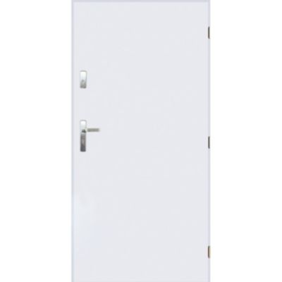 Porte d'entrée TANGO blanc acier inoxydable 80 ou 90 cm - Sans Poignée et serrure - Poussant: Droit - Dimensions: 80 cm