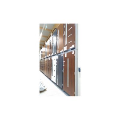 Porte d'entrée TANGO chêne doré acier inoxydable 80 ou 90 cm - Sans Poignée et serrure - Poussant: Gauche - Dimensions: 80 cm